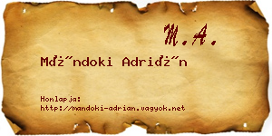 Mándoki Adrián névjegykártya