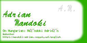 adrian mandoki business card